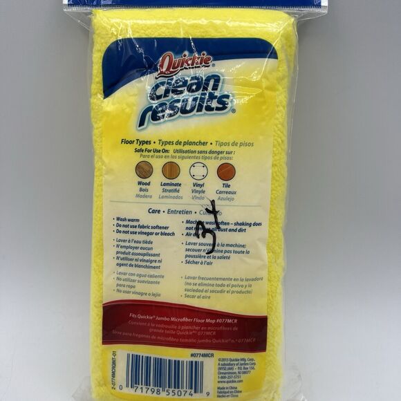 Quickie Clean Results Jumbo Microfiber Floor Mop Refill #007MCR NEW 2015 - Picture 4 of 6